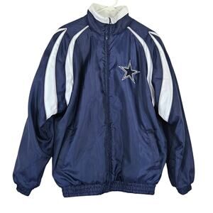 Dallas Cowboys Reversible Jacket Navy Blue White - size M - Flaws